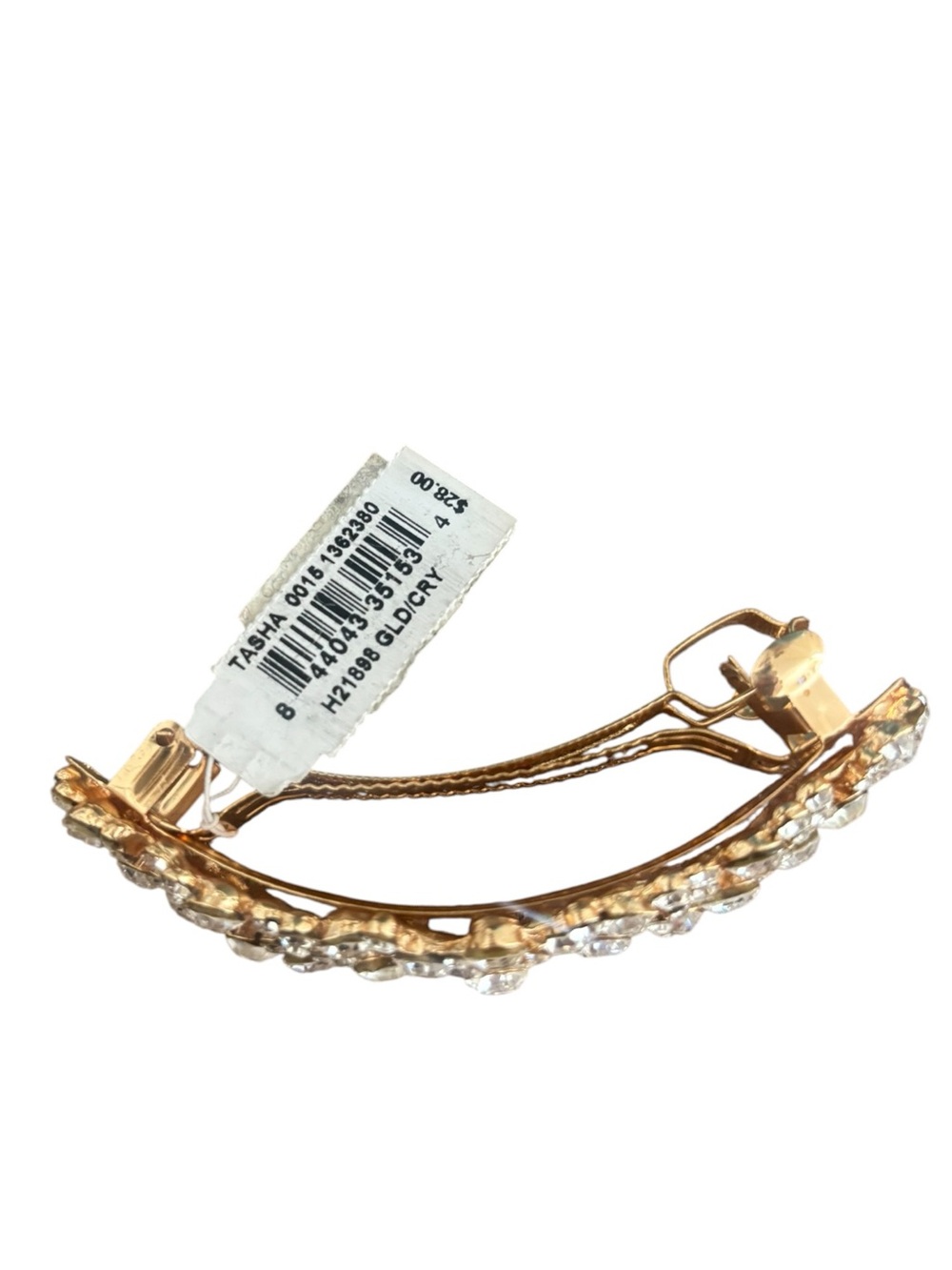 Tasha Gold Crystal Barrette - Picture 3 of 4